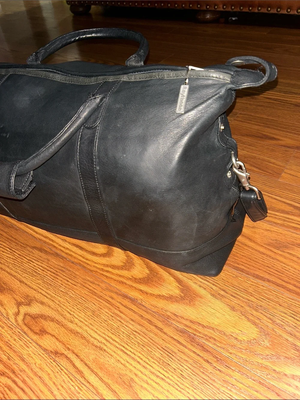 Canyon Outdoors Leather Good Black Soft Leather Weekender XL Duffle Bag - Men
